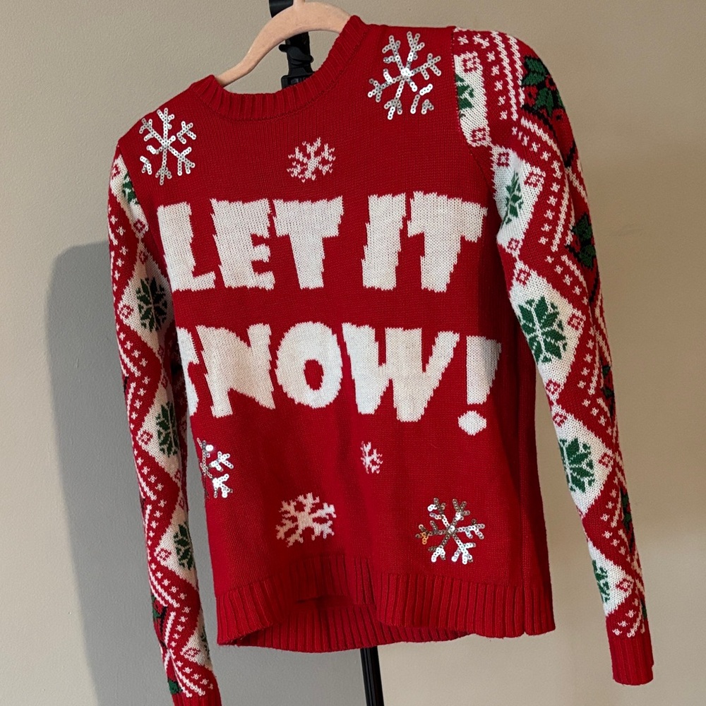 Red 'Let It Snow' Sweater